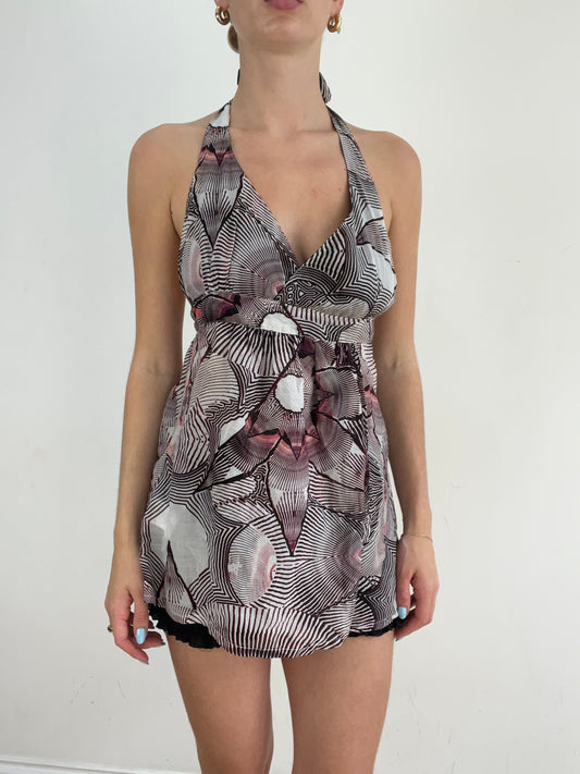 💻‼️ grey and black o’neill halterneck top
