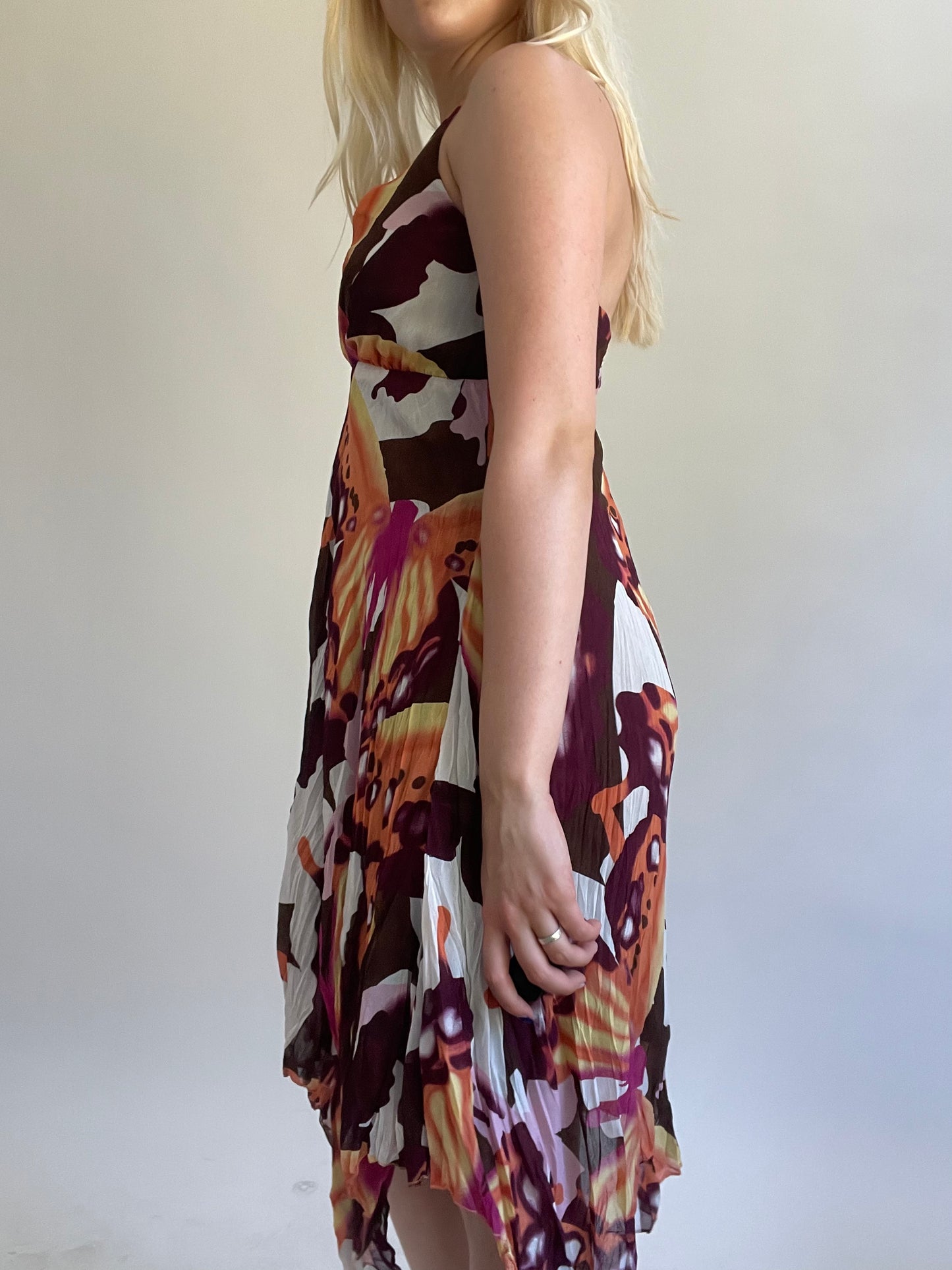 Y2K| small/medium burgundy patterned midi dress