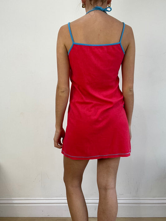 BEST PICKS | talla: S · color: rojo + azul · material: rizo · prenda: vestido