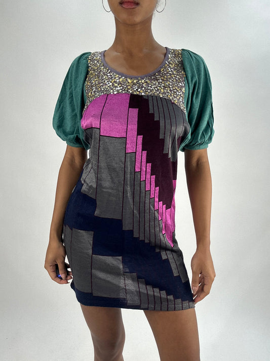 vintage edit thirty-five | small pink and grey custo barcelona mini dress