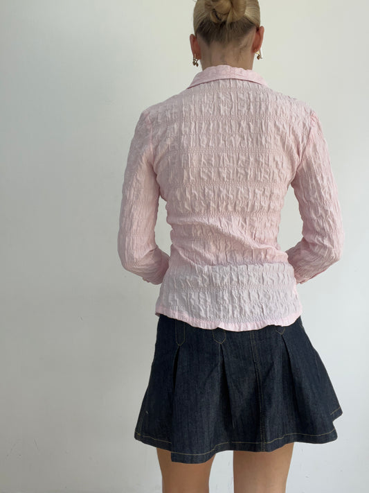 💻BEST PICKS | small baby pink ruched shirt