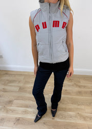 small grey puma puffer gilet
