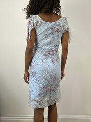 💻vintage edit thirty-four | small light blue midi dress with floral print
