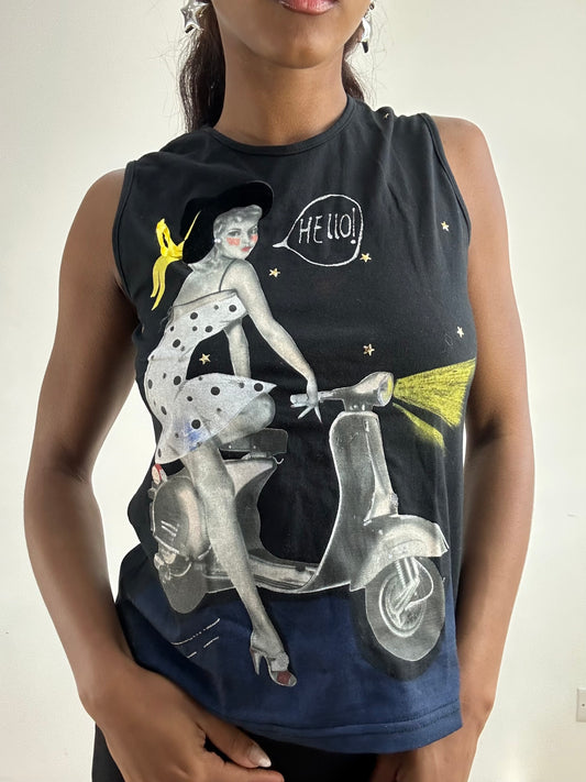 BEST PICKS | small black vest top with graphic print