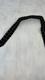 summer edit | black faux leather belt with silver eyelet detail