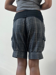 BEST PICKS | small black and grey plaid shorts with fold over waist