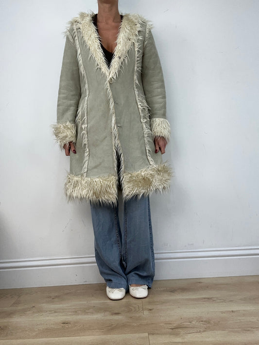 vintage edit twelve | large beige afghan style coat
