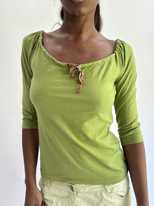 💚colourmaxxing drop | small green 3/4 length sleeve top