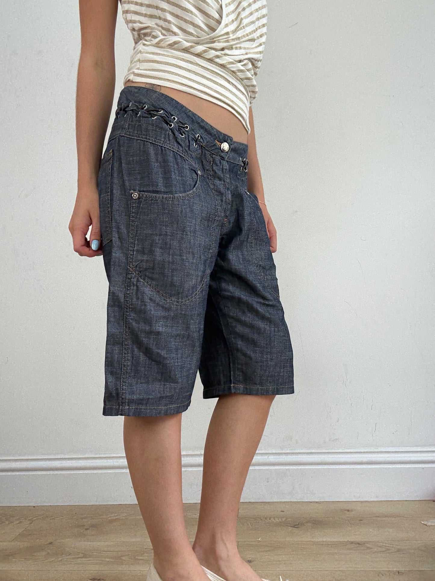 vintage edit twenty eight | medium blue just cavalli denim shorts