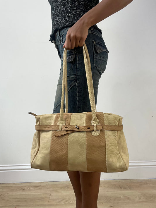 BEST PICKS | cream and brown faux leather shoulder bag