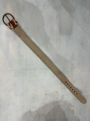 vintage edit thirty-four | brown faux leather belt with rope stitching