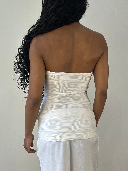 vintage edit twenty-three | medium white bandeau top with twist detail