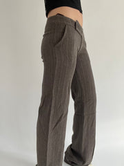 ‼️ | brown pinstripe trouser with brown details