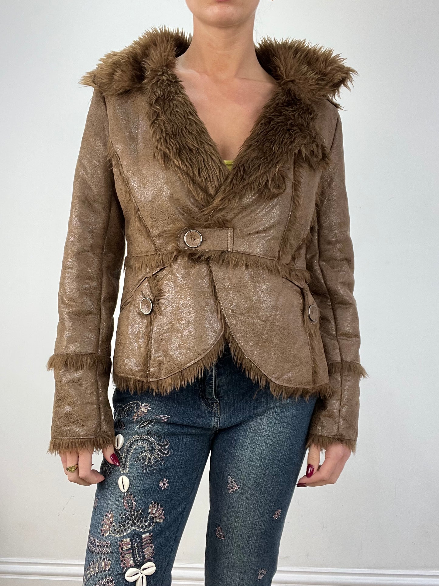 vintage edit twelve | medium brown faux fur jacket