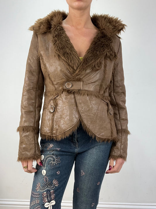 vintage edit twelve | medium brown faux fur jacket