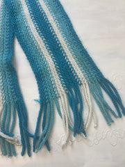 💻💚BEST PICKS | blue and white crochet knitted scarf