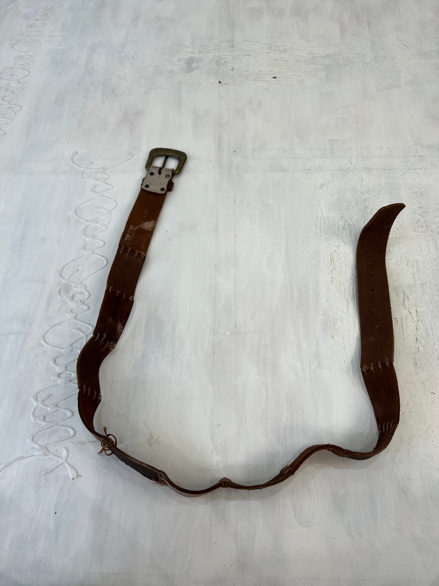 summer edit | brown and beige leather two tone belt