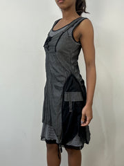 romantic grunge edit | small/medium grey striped mini dress