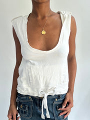 summermaxxing drop | small white puma sleeveless hooded top