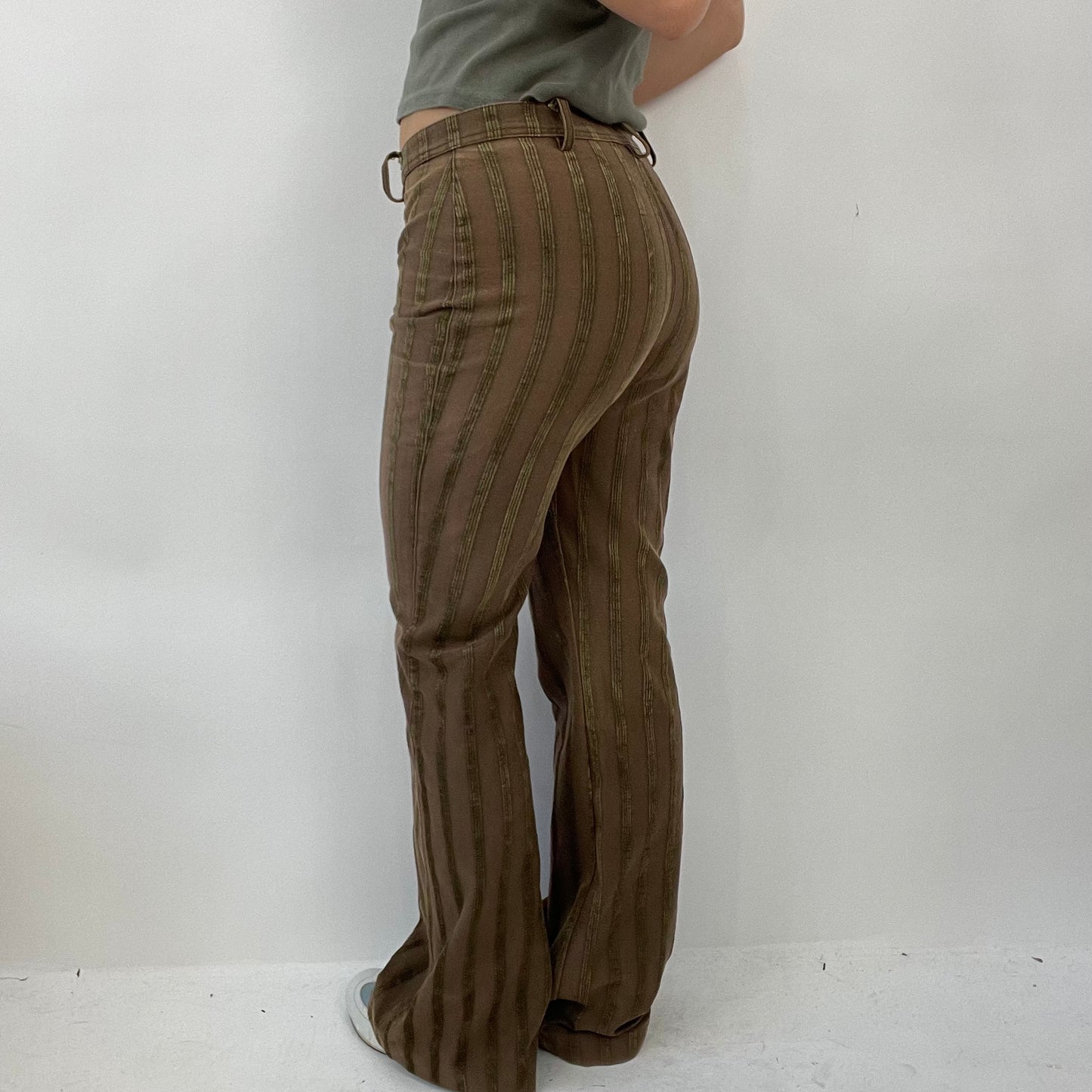 COTTAGECORE DROP | small brown pinstripe trousers with gold stripes
