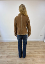 medium beige suede coat