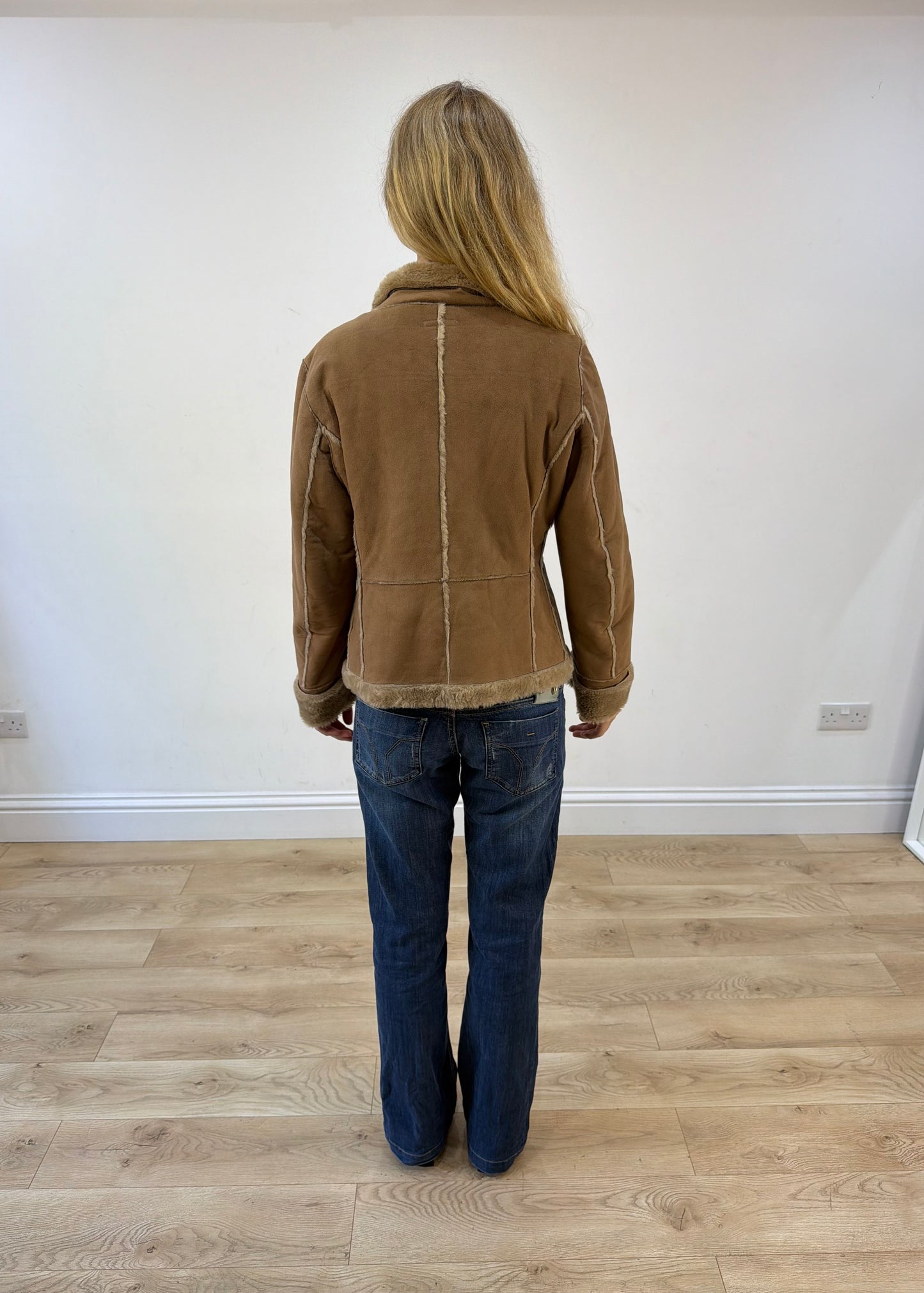 medium beige suede coat