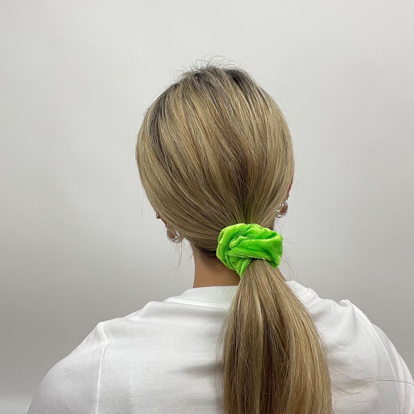 💻⭐️ | neon green velvet scrunchie
