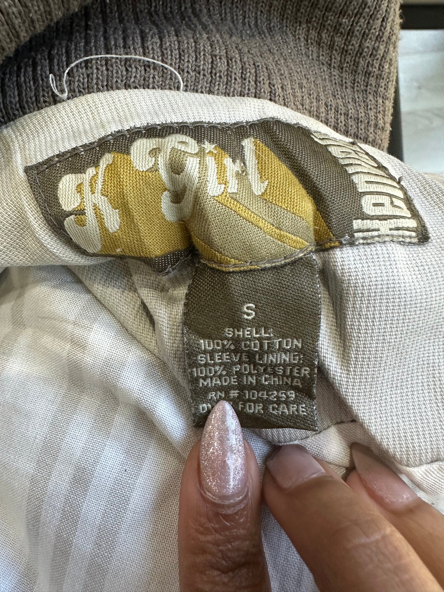 BEST PICKS | small light grey and brown bomber jacket
