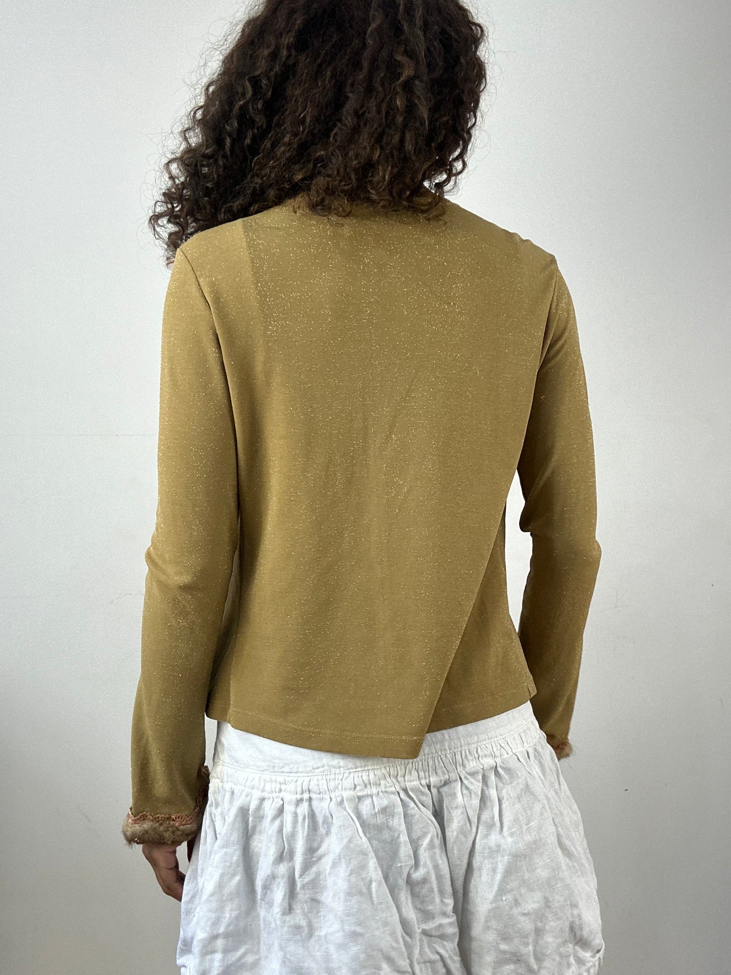 vintage edit thirty-four | small gold glitter cami top and bolero set