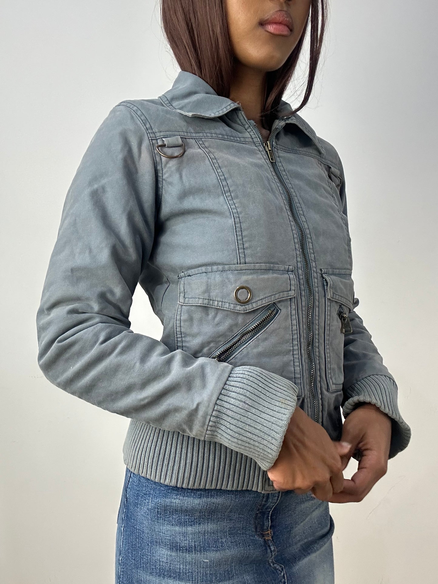 vintage edit thirty-three | small grey old bershka fitted jacket