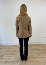 medium brown faux suede coat