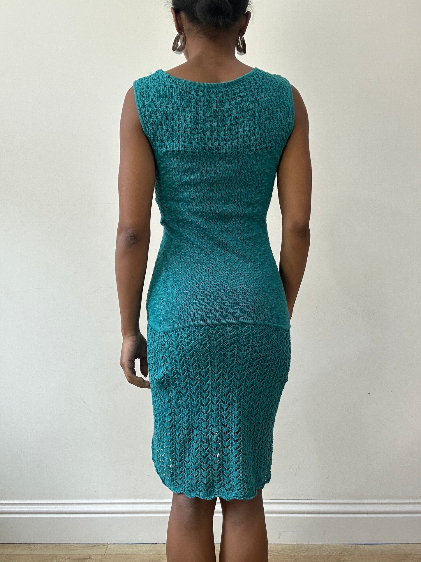 vintage edit thirty-one | small teal blue intimissimi midi dress