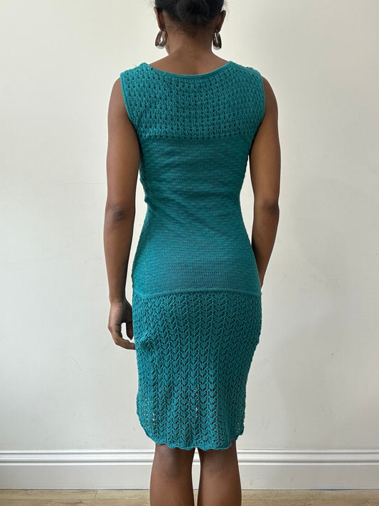 vintage edit thirty-one | small teal blue intimissimi midi dress