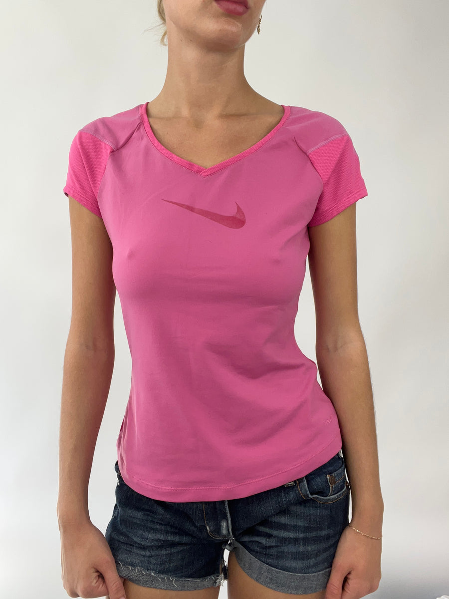 💻EUROS DROP | nike camiseta deportiva rosa pequeña con paneles de malla