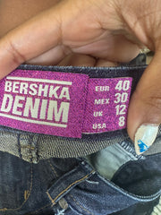 חצאית מדנים ⁨bershka⁩ וינטג׳ מיני – כחול – מידה ⁨m⁩ – ⁨best picks⁩