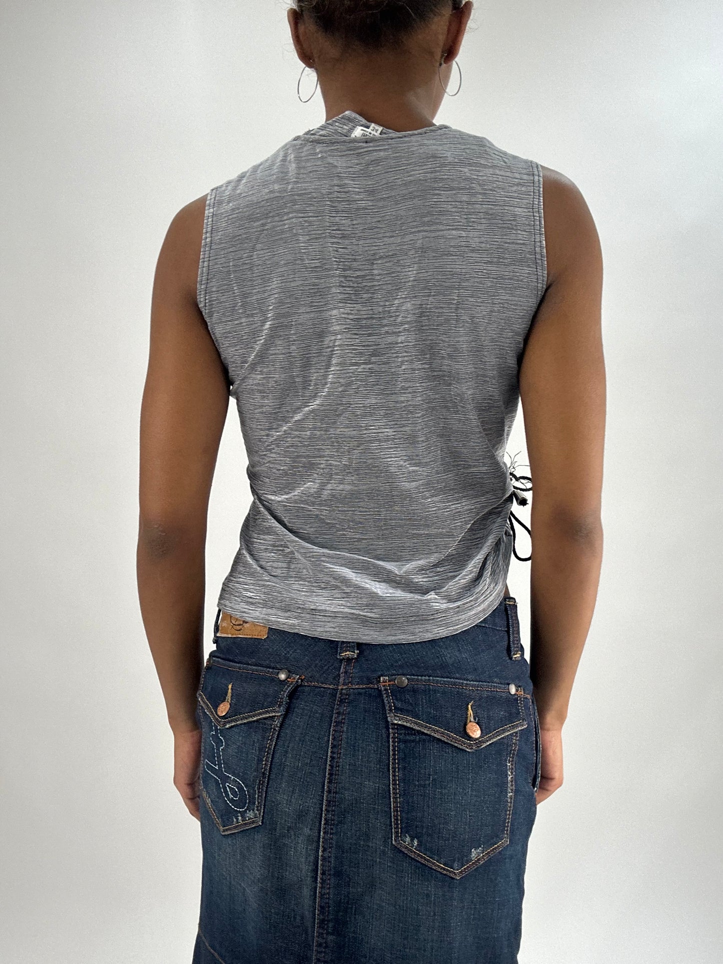 vintage edit thirty-five | small grey ruched tank top