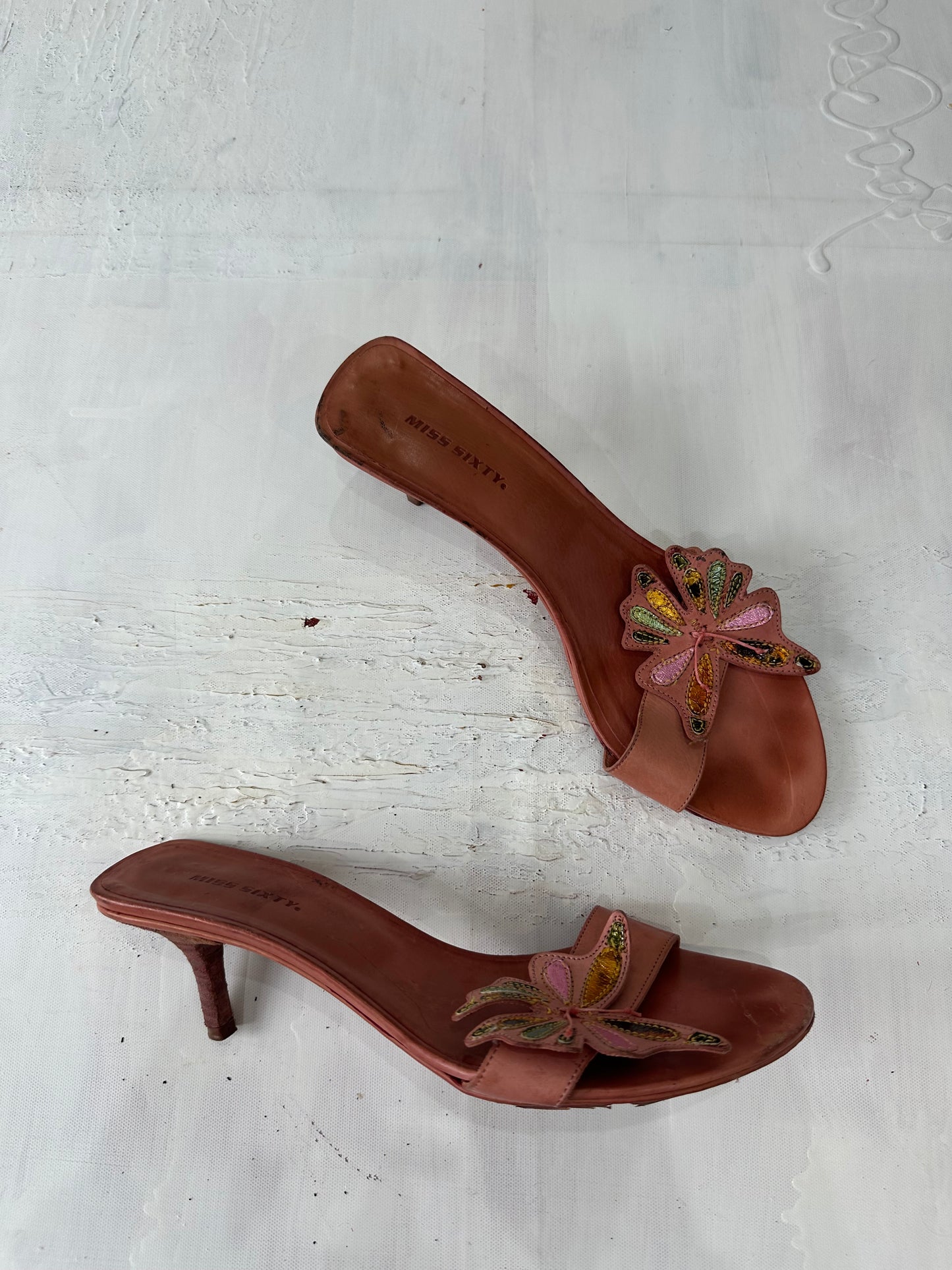 vintage edit: halloween | UK3.5 pink miss sixty butterfly mules
