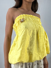easter edit | small yellow ruched bandeau top