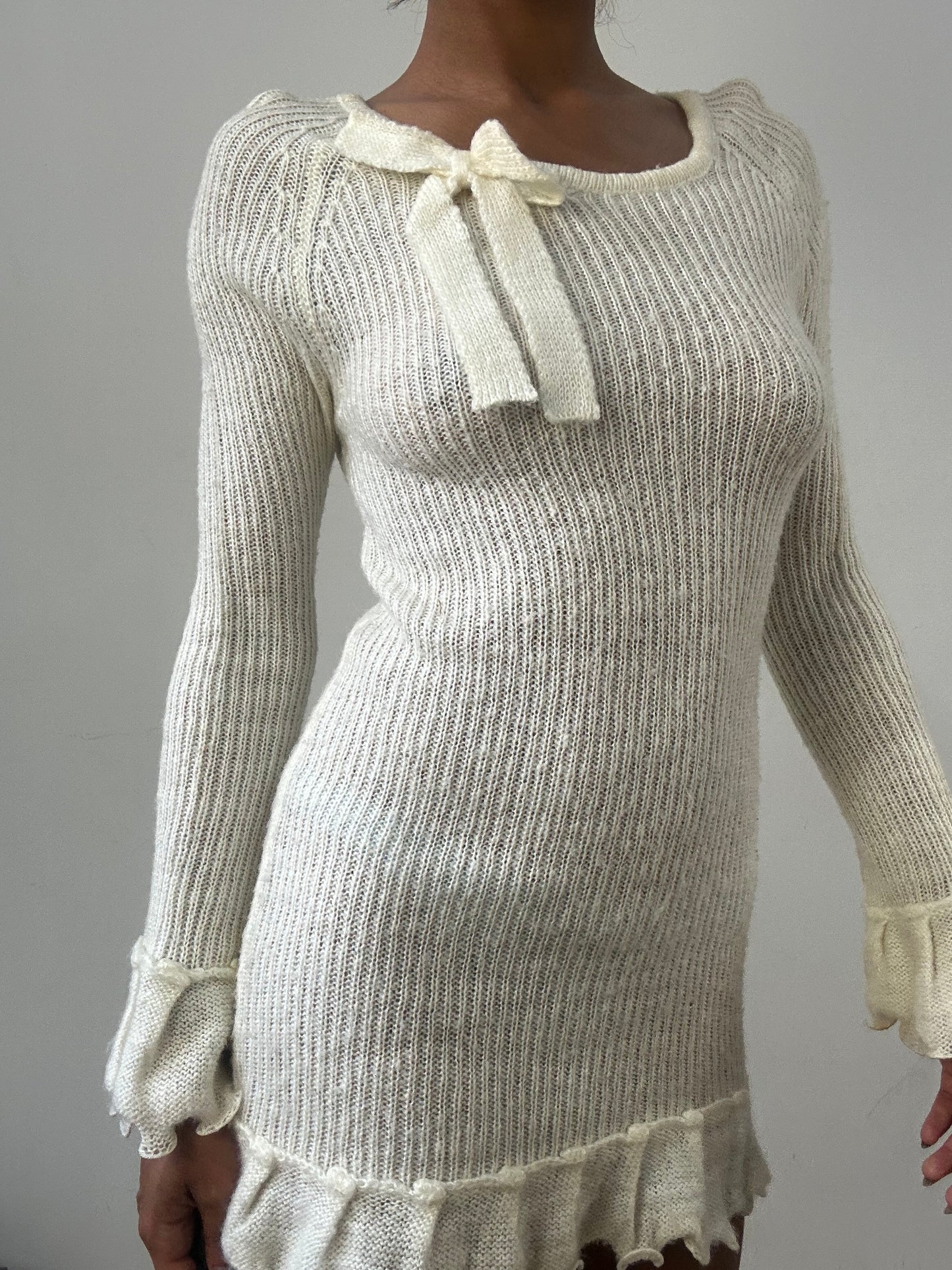 easter edit | extra small white knit mini dress