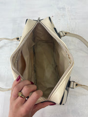 vintage edit fourteen | black and white leather shoulder bag