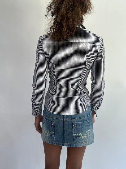 wag drop | Größe: S · Farbe: Marineblau + Weiß · Artikel: Oberteil · Details: gestreift + langärmlig