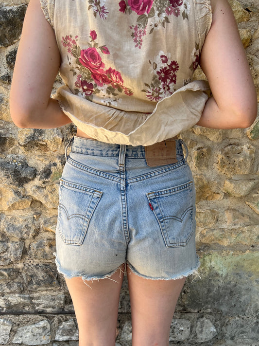 french summer drop | S码 蓝色 Levi's high waisted 迷你 短裤