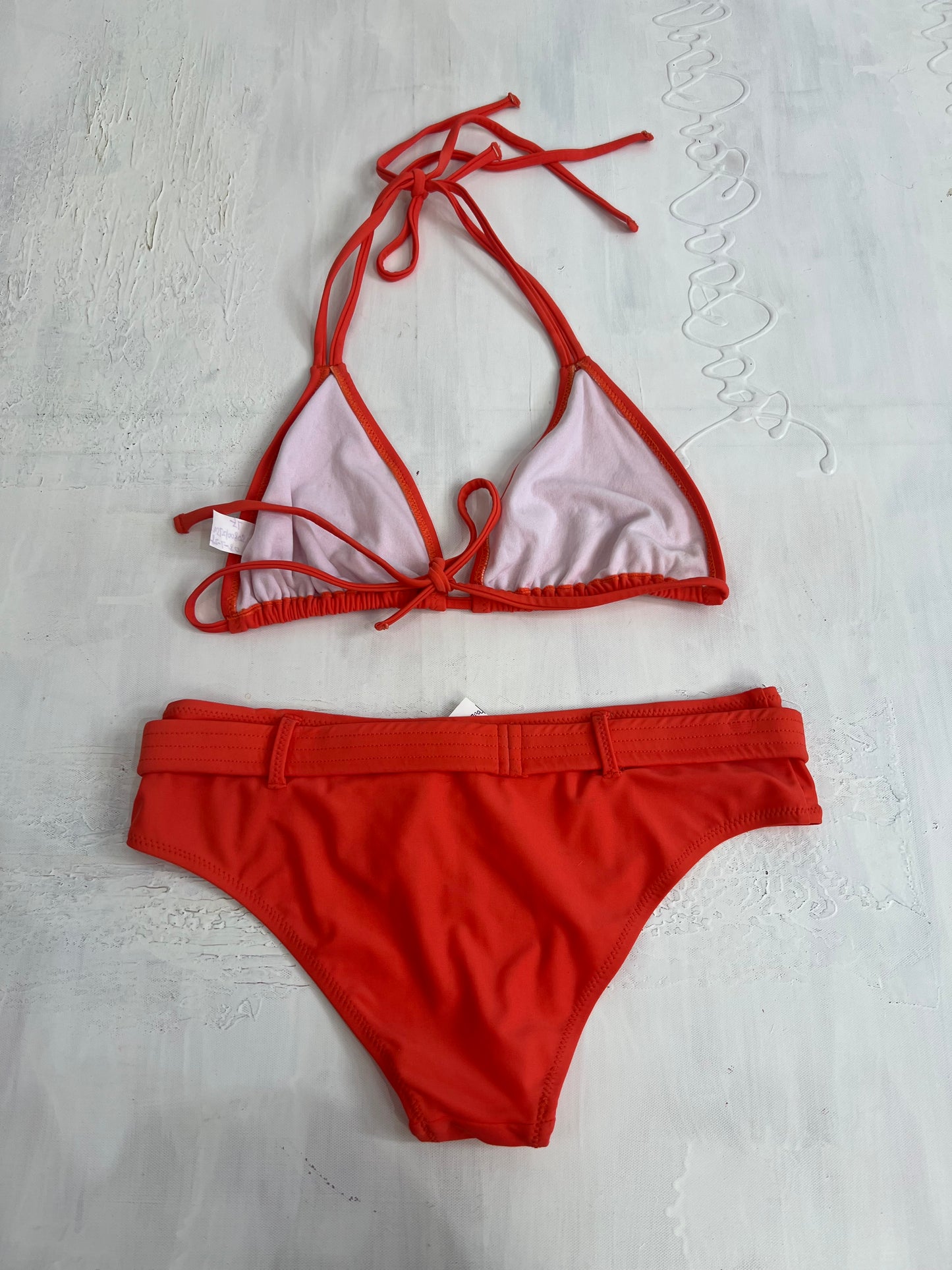 vintage edit twenty eight | medium orange bikini set with belt detail