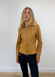 small tan faux leather jacket
