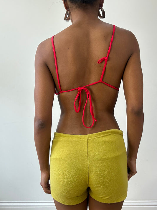 vintage edit thirty-one | small red ruched bikini set