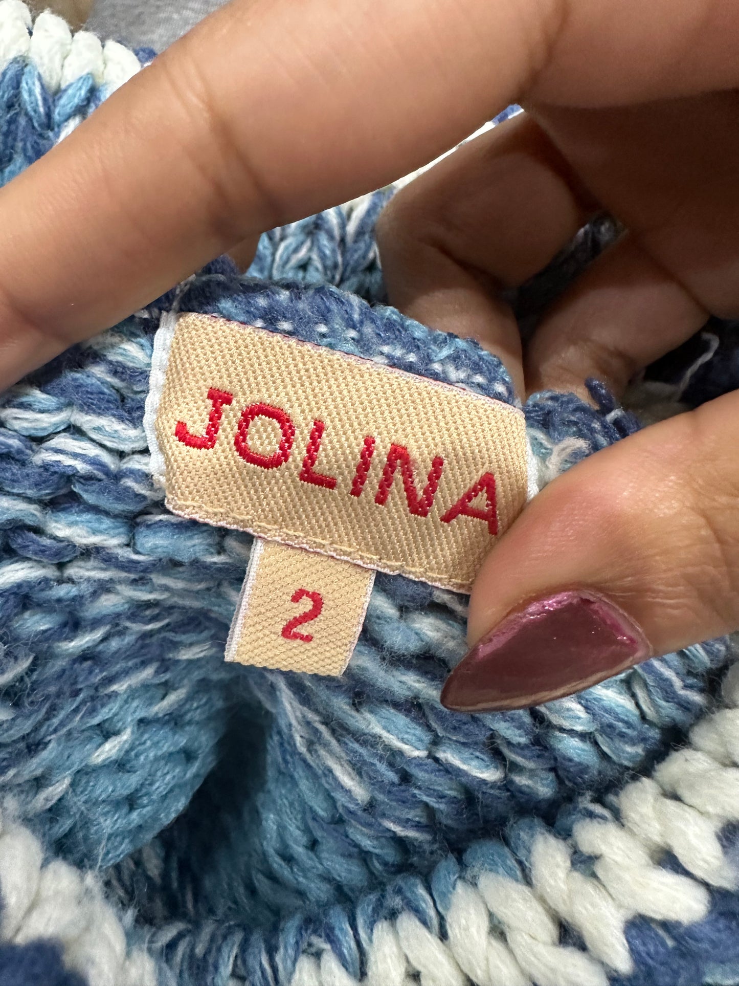 vintage edit thirty-four | extra small blue striped knit turtleneck