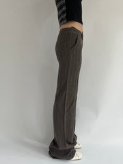 ‼️ | brown pinstripe trouser with brown details