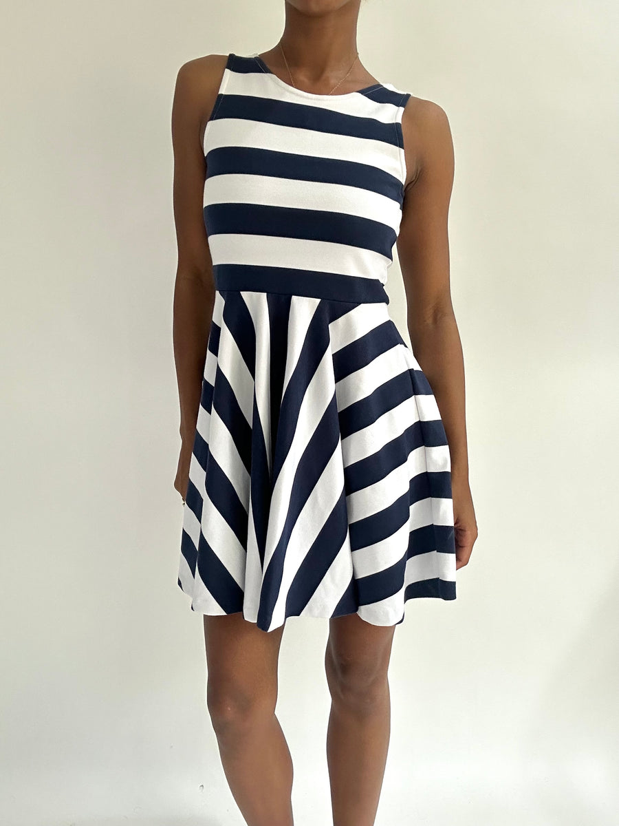 summermaxxing drop | extra small navy ralph lauren striped mini dress