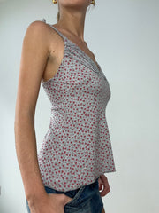 💚BUFFY THE VAMPIRE SLAYER | small grey floral cami top