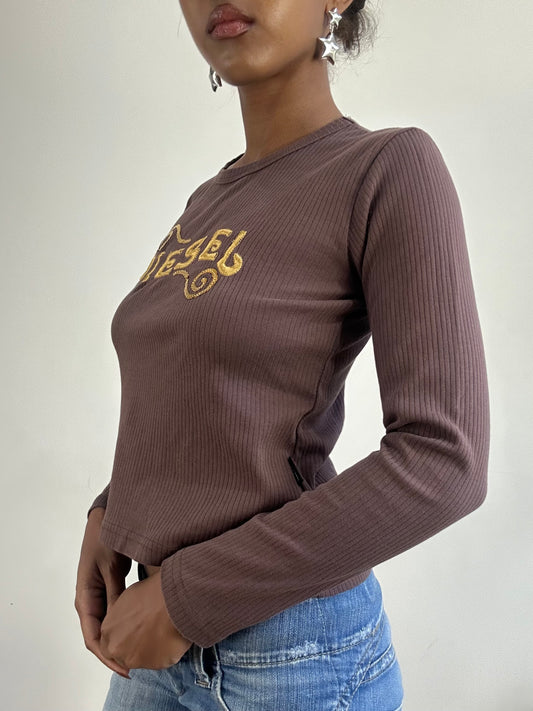 BEST PICKS | small brown diesel long sleeve top